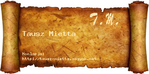 Tausz Mietta névjegykártya